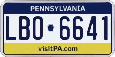 PA license plate LBO6641