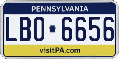 PA license plate LBO6656
