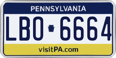 PA license plate LBO6664