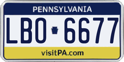 PA license plate LBO6677