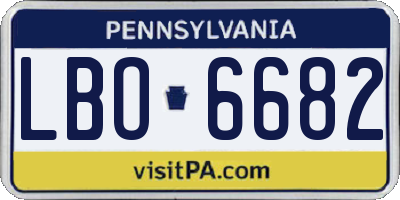 PA license plate LBO6682