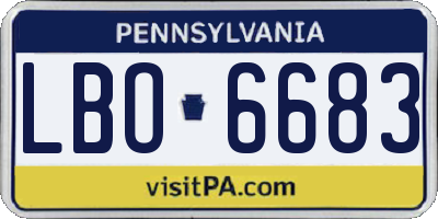 PA license plate LBO6683