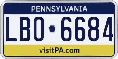PA license plate LBO6684