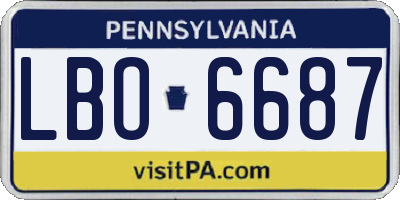 PA license plate LBO6687