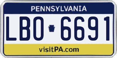 PA license plate LBO6691