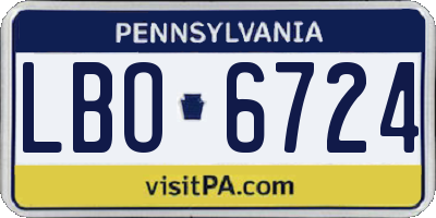PA license plate LBO6724