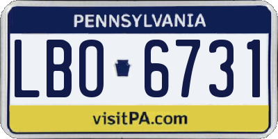 PA license plate LBO6731