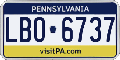 PA license plate LBO6737