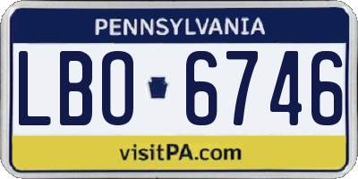 PA license plate LBO6746