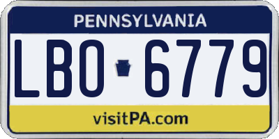 PA license plate LBO6779
