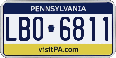 PA license plate LBO6811