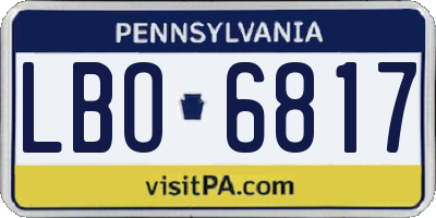 PA license plate LBO6817