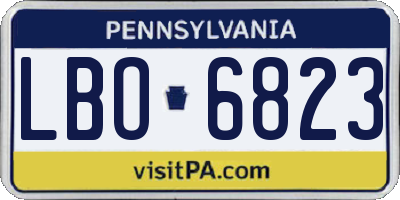 PA license plate LBO6823