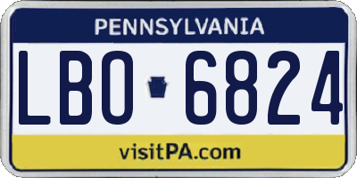 PA license plate LBO6824