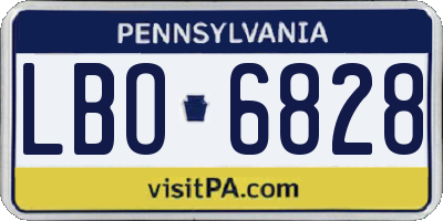 PA license plate LBO6828