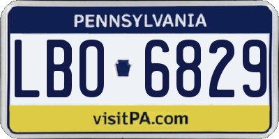 PA license plate LBO6829