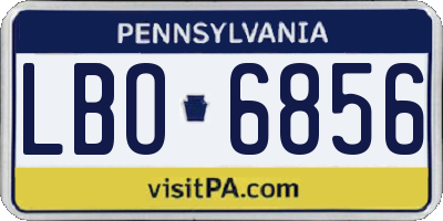 PA license plate LBO6856