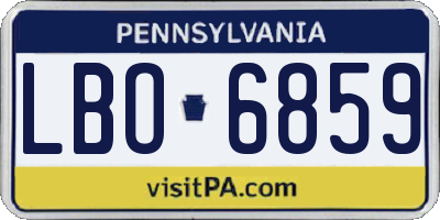 PA license plate LBO6859