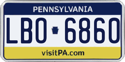 PA license plate LBO6860