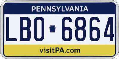 PA license plate LBO6864