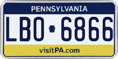 PA license plate LBO6866