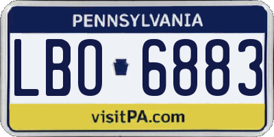 PA license plate LBO6883