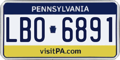 PA license plate LBO6891