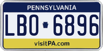 PA license plate LBO6896