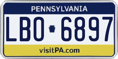 PA license plate LBO6897