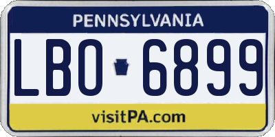 PA license plate LBO6899