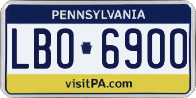 PA license plate LBO6900