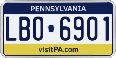 PA license plate LBO6901
