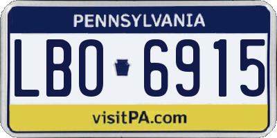 PA license plate LBO6915