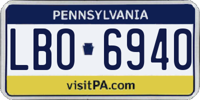 PA license plate LBO6940