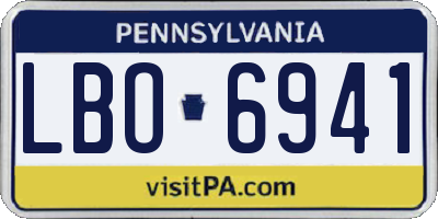 PA license plate LBO6941