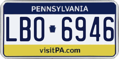 PA license plate LBO6946