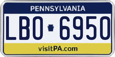 PA license plate LBO6950