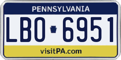 PA license plate LBO6951