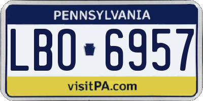 PA license plate LBO6957
