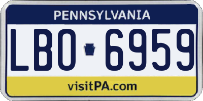 PA license plate LBO6959