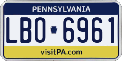 PA license plate LBO6961