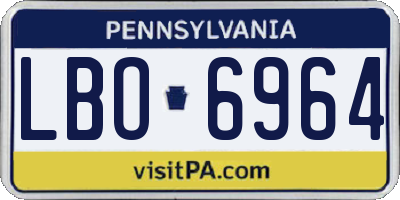 PA license plate LBO6964