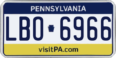 PA license plate LBO6966
