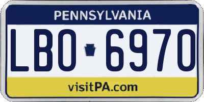PA license plate LBO6970