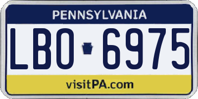 PA license plate LBO6975