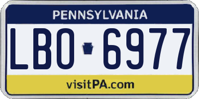 PA license plate LBO6977