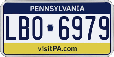 PA license plate LBO6979