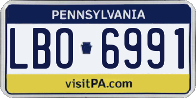 PA license plate LBO6991
