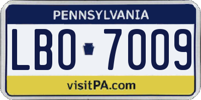 PA license plate LBO7009
