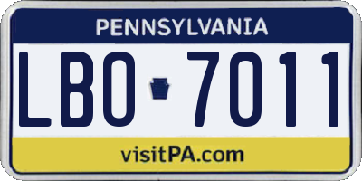 PA license plate LBO7011